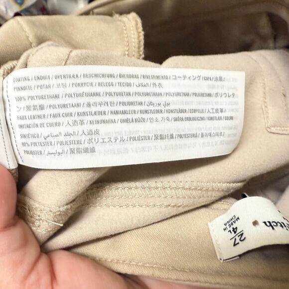 Abercrombie & Fitch Curve Vegan Leather Classic 90s Tan Ultra High Rise Pants 4L - Picture 7 of 7